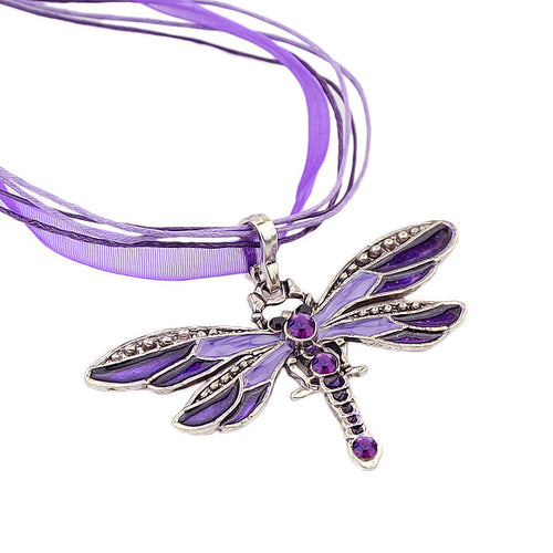 Purple dragonfly sale necklace