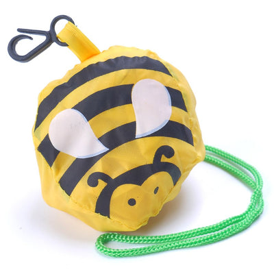 Buzzy Wuzzy Purse Tote - Bright yellow reusable shopping bag that folds down into a cute bumble bee