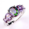 The Fashionista's Ring - A lovely 5-stone silver ring with large crystals in an assortment of lovely colours.