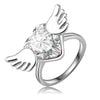 Be Free Cocktail Ring - A large statement ring with a winged crystal heart.