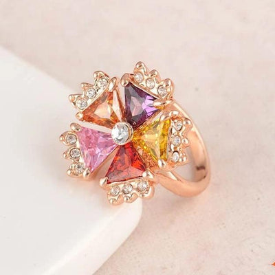 Multi-Stone Blossom Cocktail Ring - A large multi-coloured statement ring.