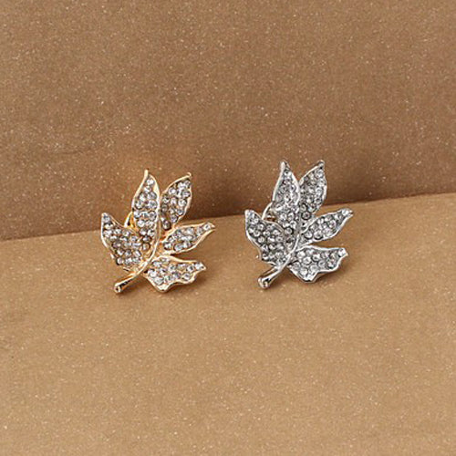 Autumn & Winter Leaf Brooch - a tiny leaf brooch available in gold or silver colour.