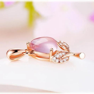 The Thumbelina Necklace - A lovely delicate pink opal pendant studded with crystals.
