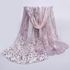 A beautiful chiffon scarf in eight different colours with a floral motif.