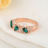 Verdant Cocktail Ring - A lovely rose gold ring with green and white stones.