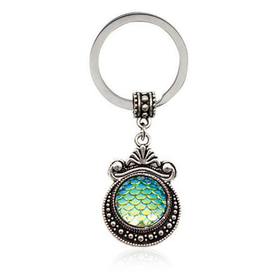 The Nereid's Heart Keyring - A lovely iridescent scaled key chain.