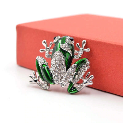 Cute Critters Brooch - Froggie - An adorable green frog with gold or silver accents.