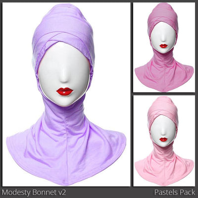 Modesty Bonnet v2 - A cross-over designed hijab under cap designed to be worn under a scarf, available in 20 colours.