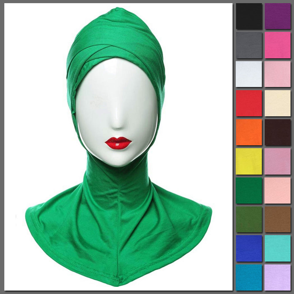 Modesty Bonnet v2 - A cross-over designed hijab under cap designed to be worn under a scarf, available in 20 colours.