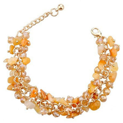Beaded Crystal Bracelet - A cute bracelet made of natural citrine crystals and beads.