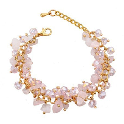 Beaded Crystal Bracelet - A cute bracelet made of natural rose quartz crystals and beads.