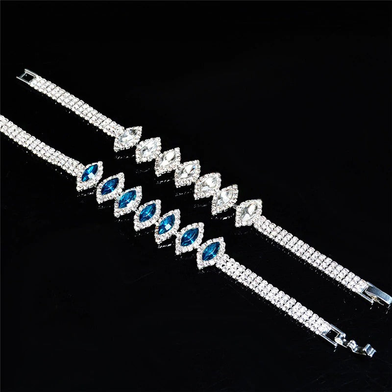 The Zahra Bracelet - A lovely, luxurious crystal bracelet with topaz and zircon, set against platinum coloured metal.