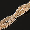 Gabrielle Luxury Crystal Bracelet - An elegant bracelet made of woven metals edged with clear crystals.