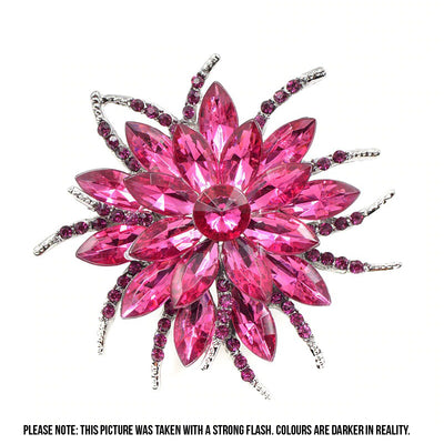 The Florist's Brooch - Dahlia - A large dark pink flower brooch.