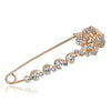 Scarf pins in assorted floral designs, rose gold colour with zircon crystals.