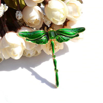 Cute Critters Brooch - Dragonfly - A cute dragonfly themed brooch in green, purple, or rainbow enamel.