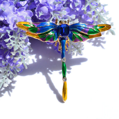 Cute Critters Brooch - Dragonfly - A cute dragonfly themed brooch in green, purple, or rainbow enamel.