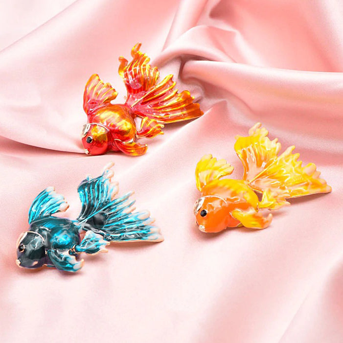 The Cute Critters Brooch - Goldfish - An adorable large brooch available in orange, red, or turquoise blue. 
