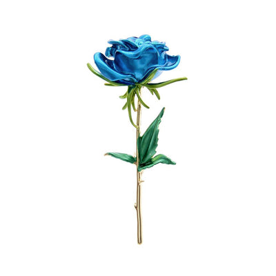 The Florist's Brooch - Long-Stem Rose I - A lovely large rose brooch available in pink, blue, red, or yellow.