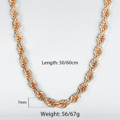 Damodice Spiral Chain Necklace - A beautiful rose gold spiral chain necklace made out of twisted strands of gold.