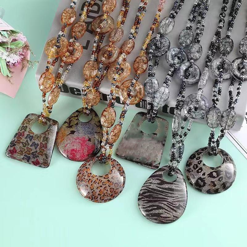 Beaded Beauty Necklaces - An assortment of large Murano glass statement necklaces in a variety of colours and patterns. 
