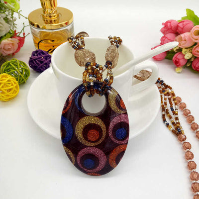Beaded Beauty Necklaces - An assortment of large Murano glass statement necklaces in a variety of colours and patterns.