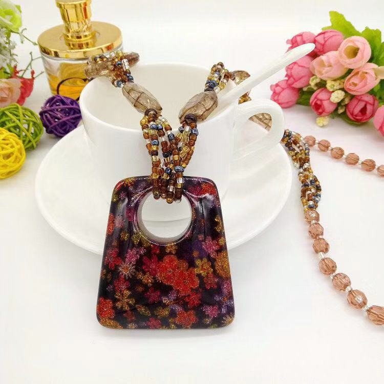 Beaded Beauty Necklaces - An assortment of large Murano glass statement necklaces in a variety of colours and patterns. 