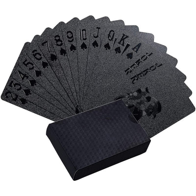 Charon's Call Black-On-Black Playing Cards - Textured black playing cards with a geometric print on the back.