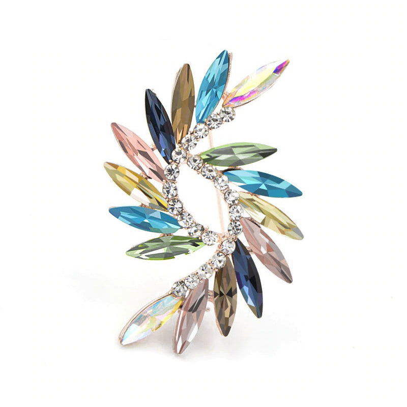 Abstract Brooch - Galactic - A delightful vibrant colourful brooch with rainbow crystals.