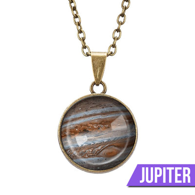 Cheeky Geek Stargazer Glow-In-The-Dark Planet Pendant - Small round glass pendants with images of different planets in the middle, which glow in the dark.