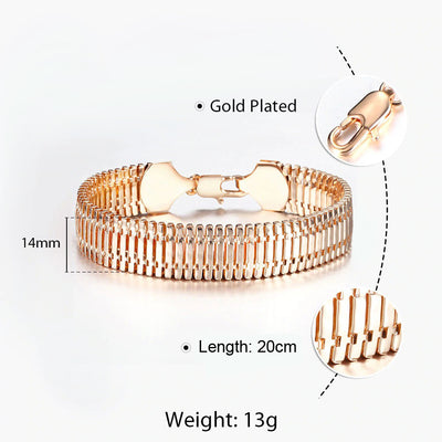 Emilia Herringbone Bracelet - An elegant rose gold bracelet with a ladder-like herringbone structure.