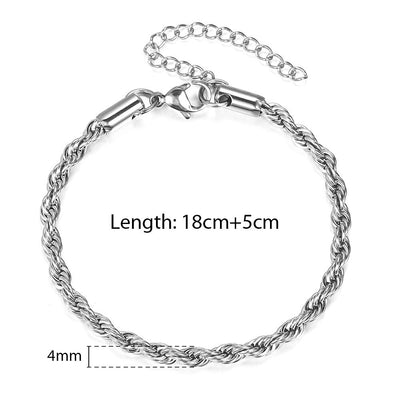 Essentials Unisex Steel Spiral Chain Bracelet