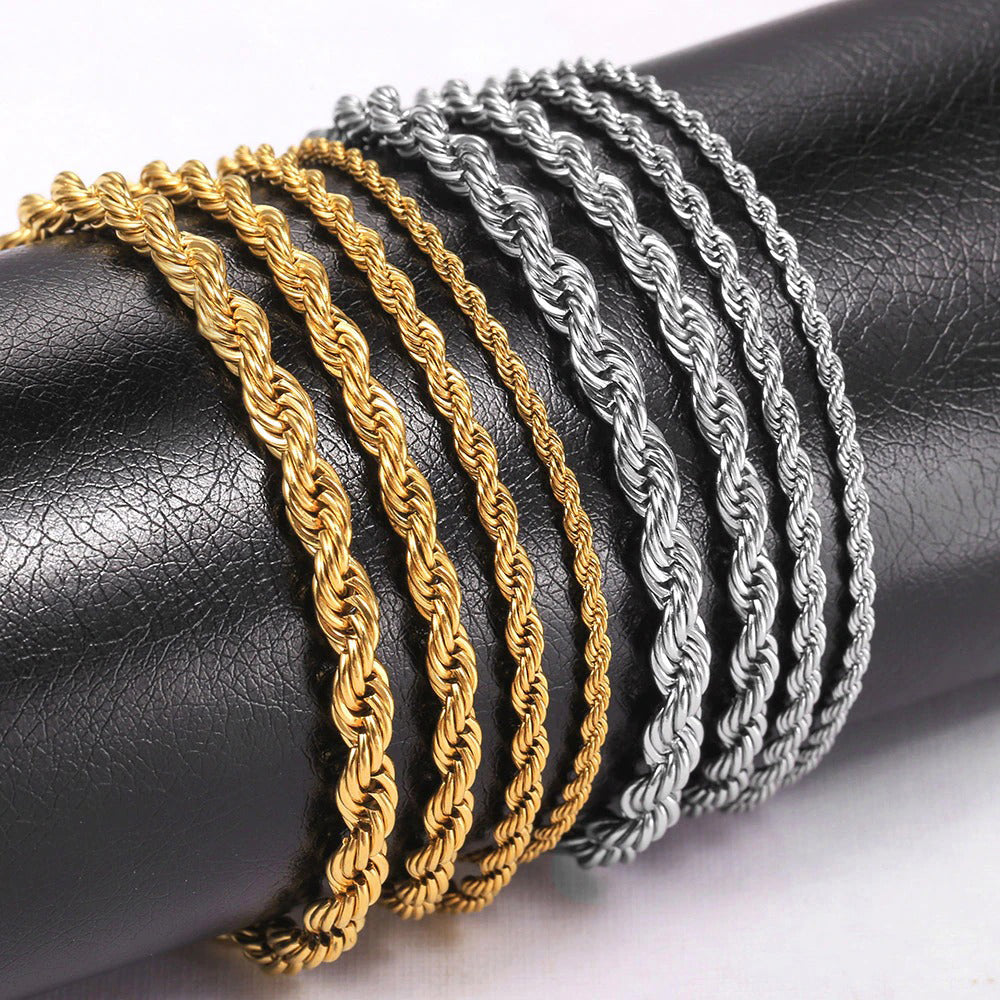 Essentials Unisex Steel Spiral Chain Bracelet