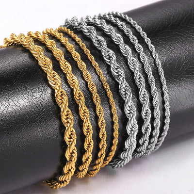 Essentials Unisex Steel Spiral Chain Bracelet