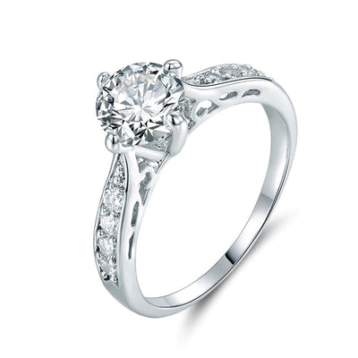 The Eternal Classic Pave Ring - A simple, lovely imitation diamond promise ring with smaller stones on either side.