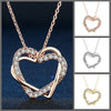 The Inseparable Pendant - A lovely heart-shaped crystal necklace on a standard link chain. Available in rose gold, platinum, or yellow gold colour.