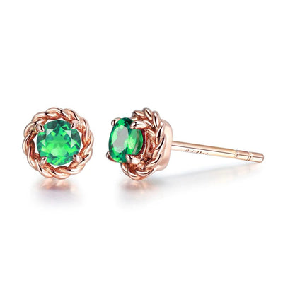 Iris Chromatic Crystal Stud Earrings - Beautiful, delicate little stud earrings featuring a single brightly-coloured topaz surrounded by a wreath of gold or silver toned metal.