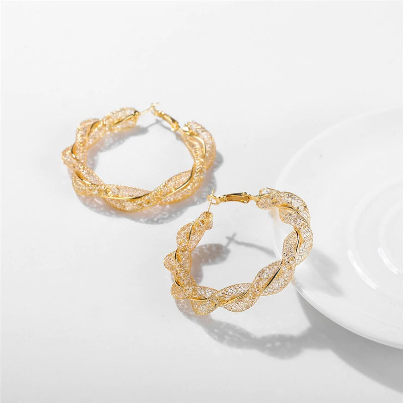 The Nefertiti Earrings - Stunning gold-coloured crystalline hoops, absolutely beautiful!