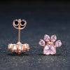 Sekhmet Cat Paw Jewellery Set - A cute pink rose quartz and rose gold cat themed jewellery set.