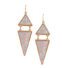 Pythagoras Geometric Dangle Earrings - Large, stunningly beautiful statement earrings made of triangles of iridescent lucite.