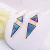 Pythagoras Geometric Dangle Earrings - Large, stunningly beautiful statement earrings made of triangles of iridescent lucite.