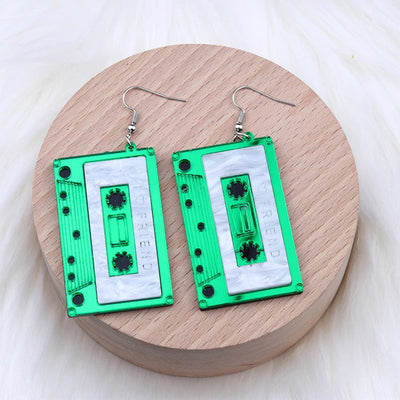 Retro Revival Rockin' Remix Earrings - Cute, colourful acrylic cassette tape earrings available in a range of fun and funky colours.