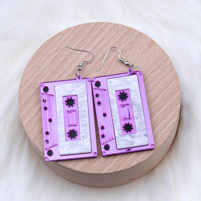 Retro Revival Rockin' Remix Earrings - Cute, colourful acrylic cassette tape earrings available in a range of fun and funky colours.