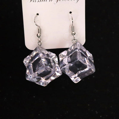 Teenytopia Ice Ice Baby Earrings - Cute acrylic earrings that look like ice cubes, suspended from a french hook.