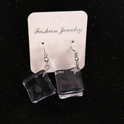 Teenytopia Ice Ice Baby Earrings - Cute acrylic earrings that look like ice cubes, suspended from a french hook.