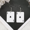 Teenytopia Royal Flush Earrings - French hook earrings with a large plastic playing card charm attached.