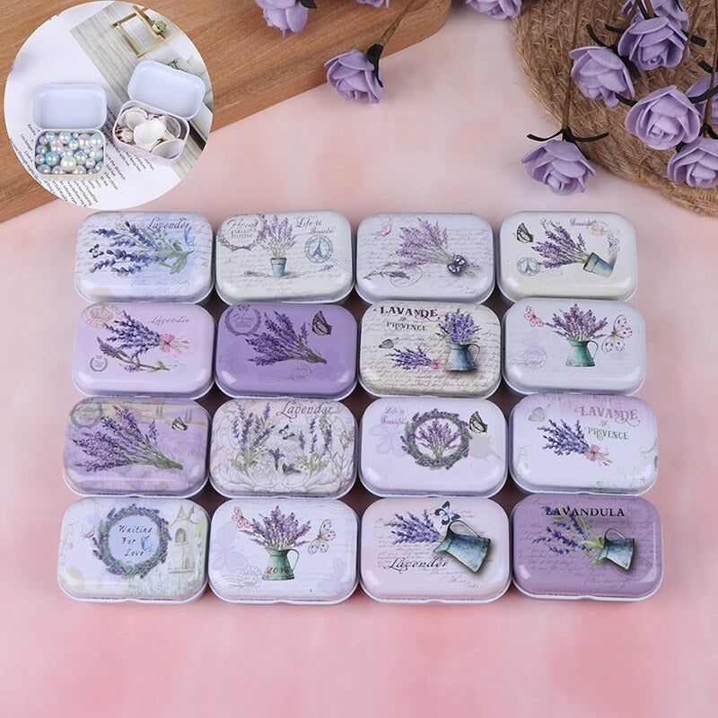 Teenytopia Trinket Tins - Lovely Lavender - A cute little metal trinket tin with a purple, lavender-themed colour palette. 