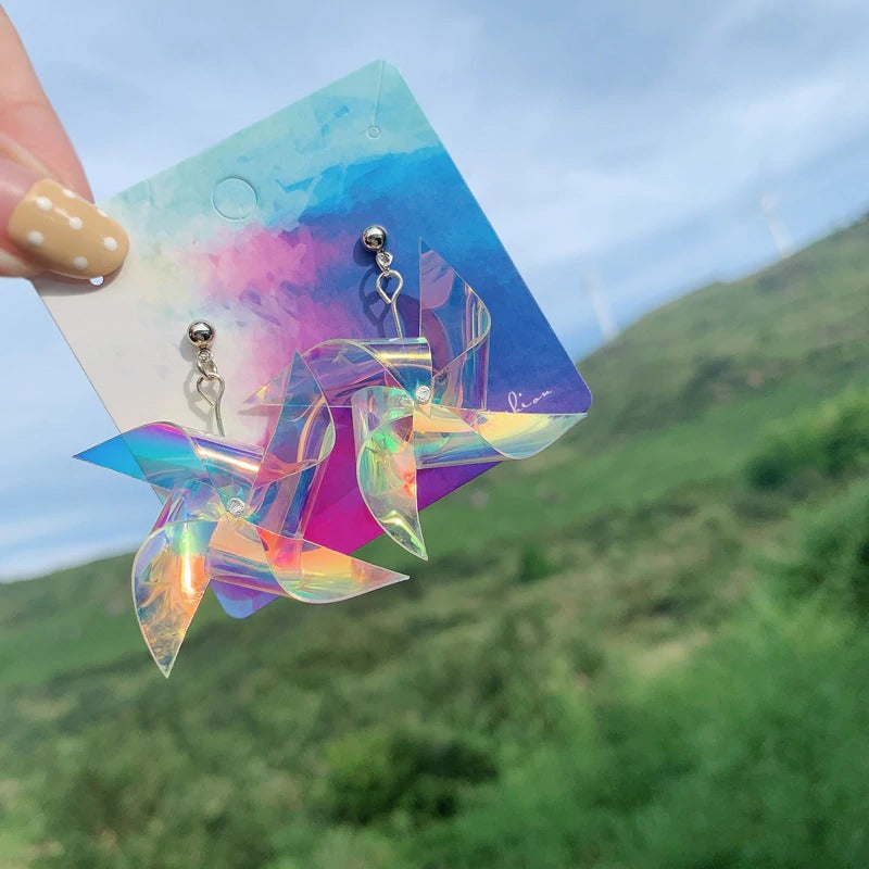 Teenytopia Whirlygig Pinwheel Earrings - Cute miniature earrings that look like children's pinwheels.