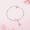 Tinklebell Silver Cat Bell Chain Bracelet - A delicate silver chain bracelet with a kitty themed loop and matching bell on the front.