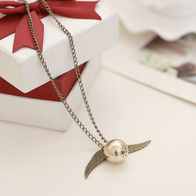 Golden Snitch Necklace - A cute necklace themed after the Golden Snitch from the Harry Potter series.